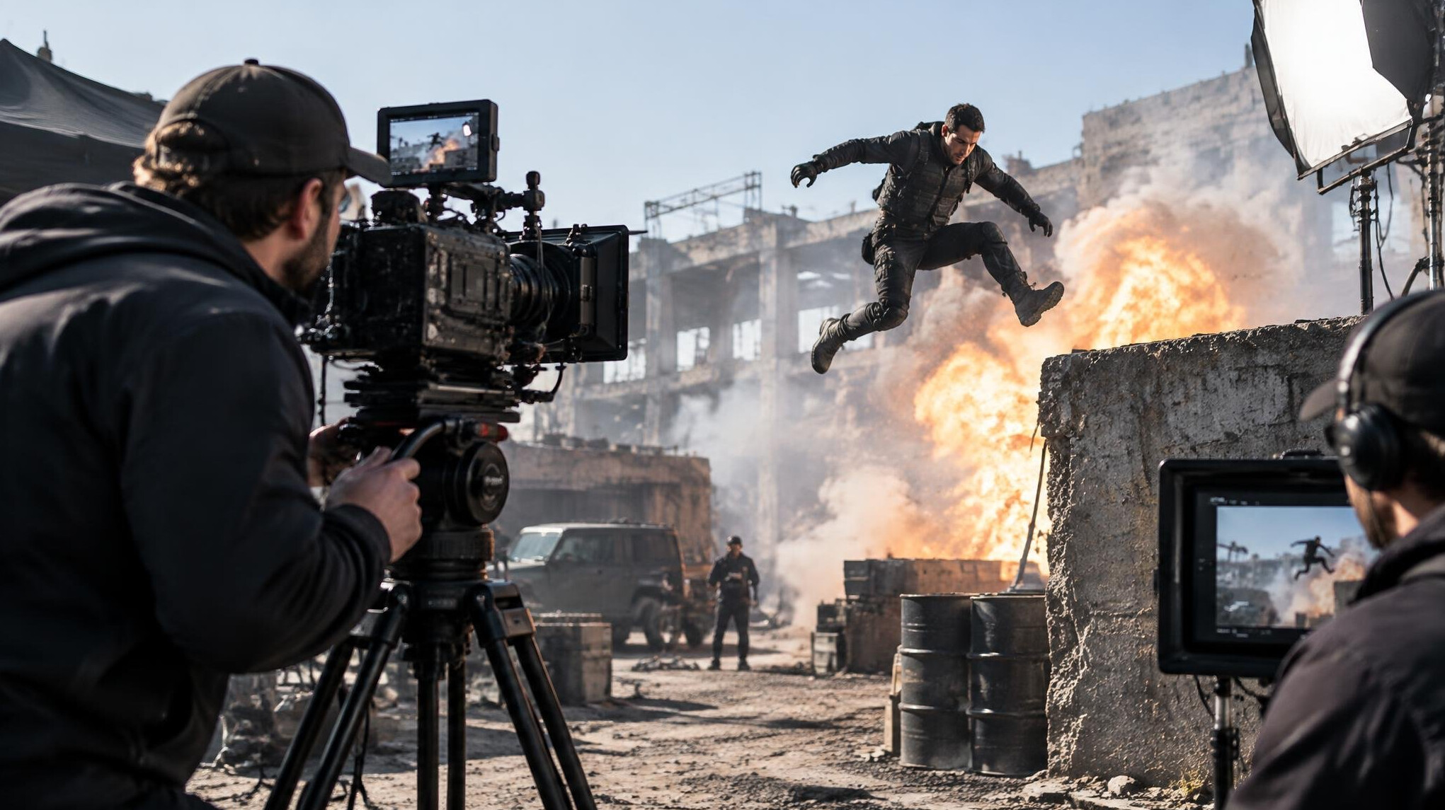 filmmaker shooting action scene