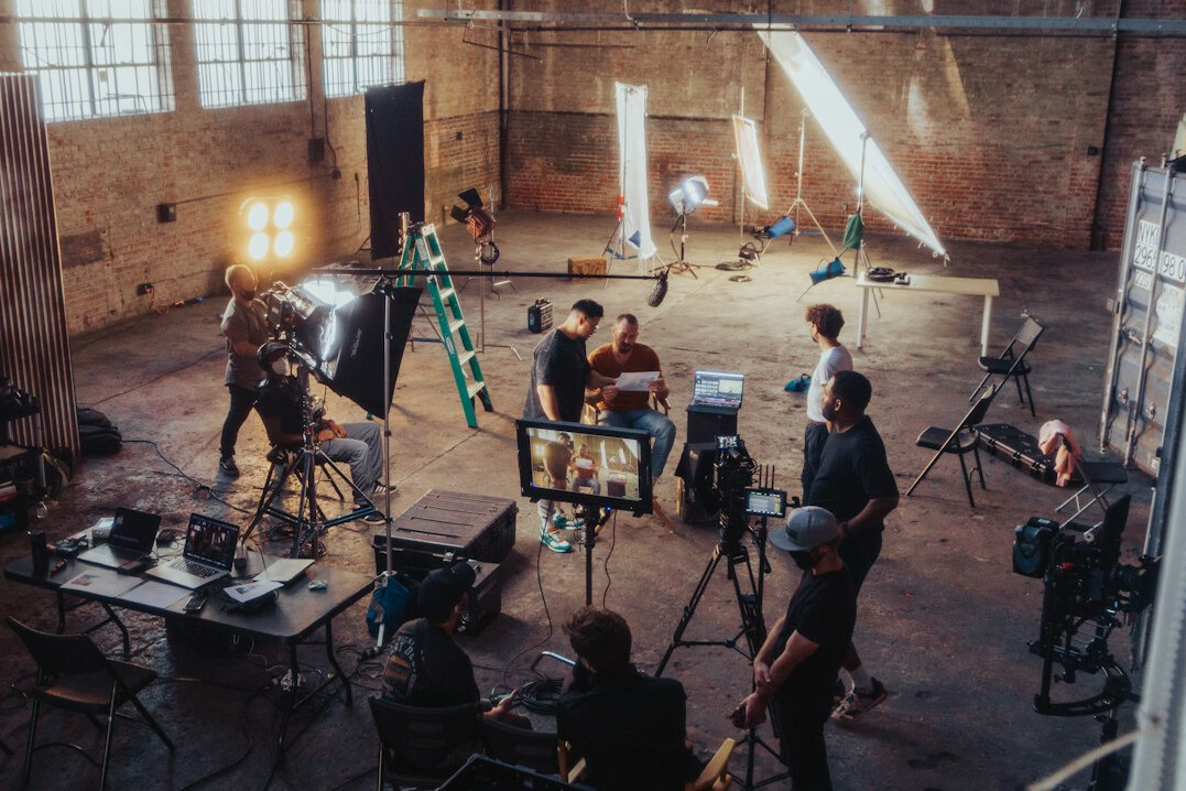 cinematographer filming scene