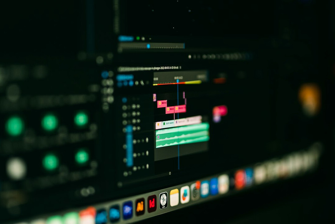 video editing timeline closeup