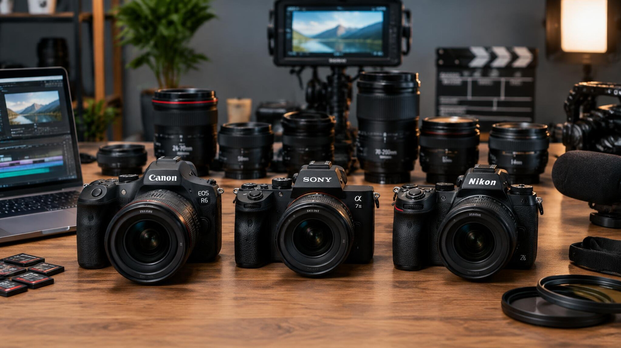dslr camera comparison on table